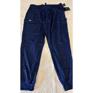 Womens Scrub Pants Jogger Blue XL Cargo Pockets # medical # hospital